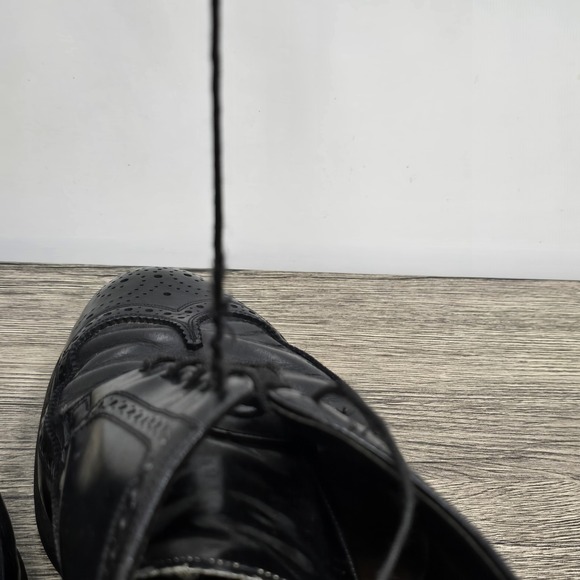 Florshiem Wingtip Shoes Mens Size 14 D Black Style 20819 Leather USA Flexible - Picture 14 of 16